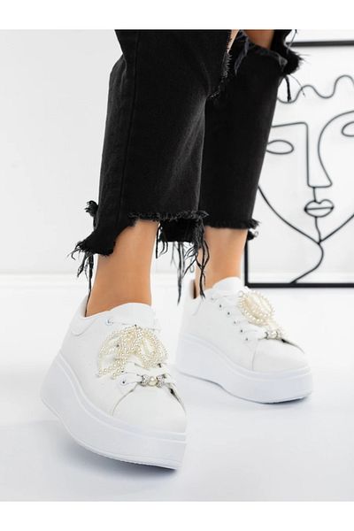 mei Women's Platform Sneakers 5B6 White