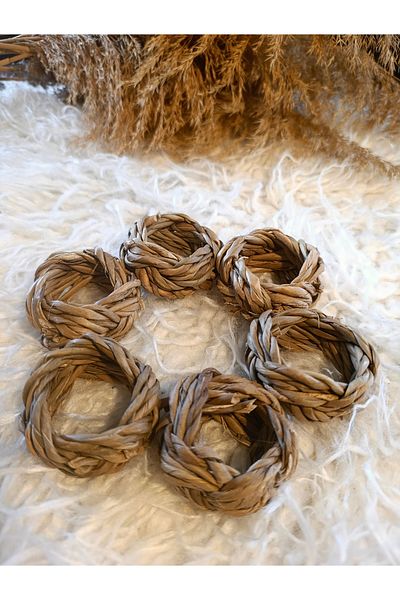 Paganca 6-Piece Natural Straw Napkin Ring / Ring