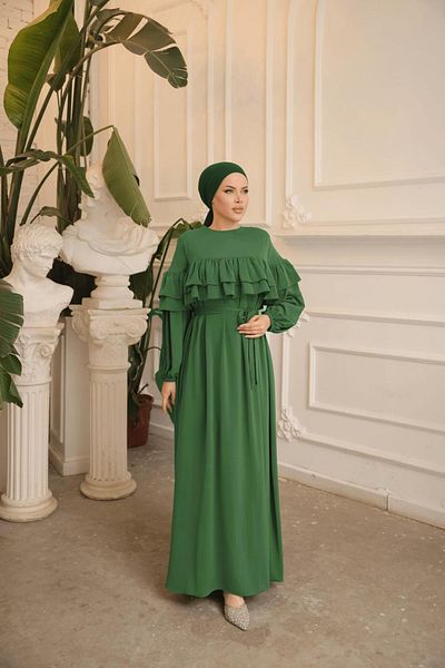 Nissra Ankanoor Φαρδύ φόρεμα με διπλό βολάν Anka255068