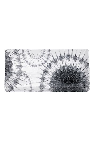 Edessa Cosmo Ceramic Rectangle Serving Plate (Multicolor, 12.5 x 24cm)
