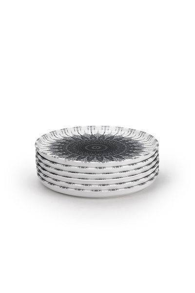 Edessa Cosmo 20cm Ceramic Dessert Plate, Multicolor (Set of 6)