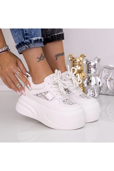 mei Women's Platform Sneakers 5759-21 White