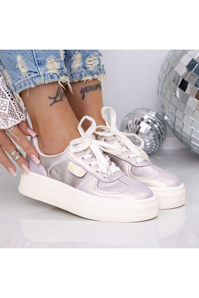 mei Women's Platform Sneakers L920-2 Purple