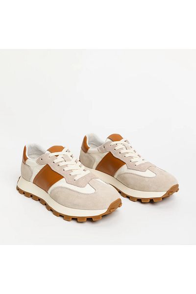 mei Men's Sports Shoes Made of Genuine Leather M30-7Q68010-1 White