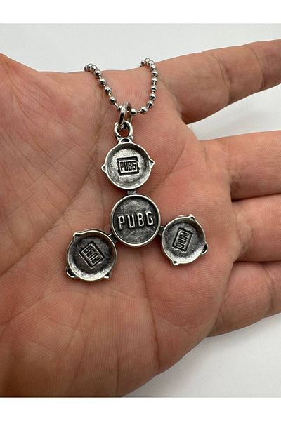Herşey Nota Pubg Wheel Figured Unisex Necklace – 60 cm Metal Chain Gamer Accessory