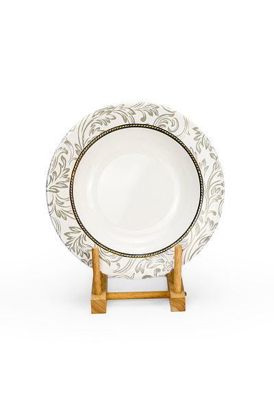 Edessa Ceramic Elana 22Cm Round Soup Plate, White