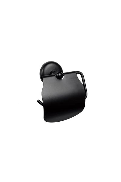 flores Suport din metal pentru hartie igienica, prindere cu adeziv, 203SMY, negru mat, negru mat, 120 mm