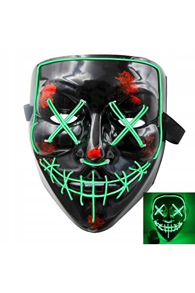 3 Mască neagră LED strălucitoare Halloween Horror Party