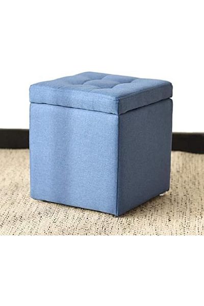 genric FFD Ottoman Stool Foldable Storage Ottoman Stool Foot Stool Cube Shoe Change Stool Ottoman Pouf Grey