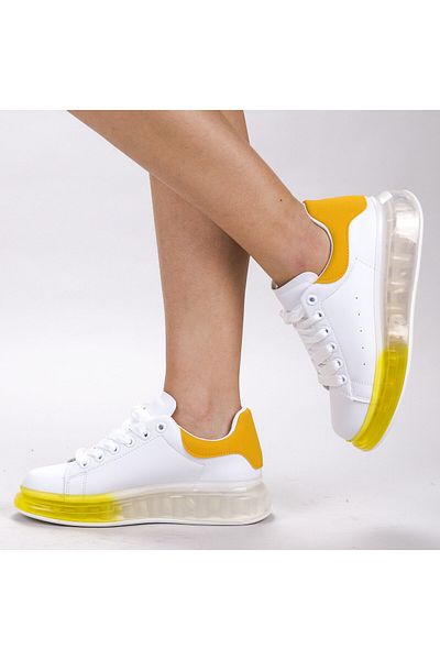 mei Women's Sports Shoes YKQ195 White-Yellow
