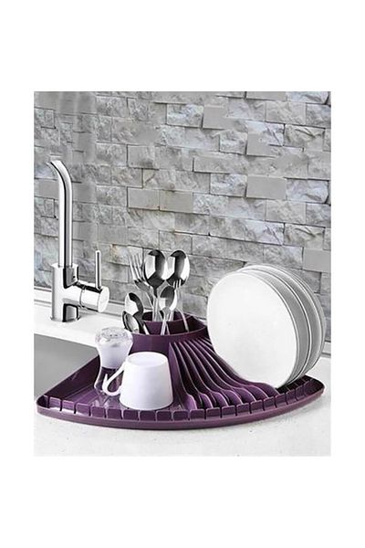 flores Scurgator de vase din plastic, forma evantai, negru, 330 x 330 x 90 mm