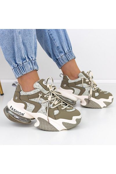 mei Women's Platform Sneakers B99915-1 Grey