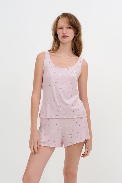 Addax Patterned Shorts Pajama Set Ş131