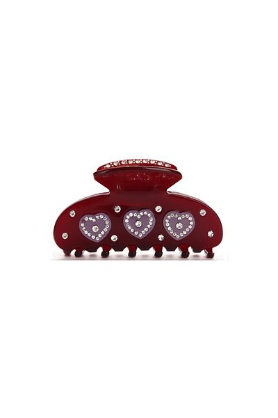 Roberta Lorenz Women's Heart Crystal Stone 8 cm Acetate Buckle
