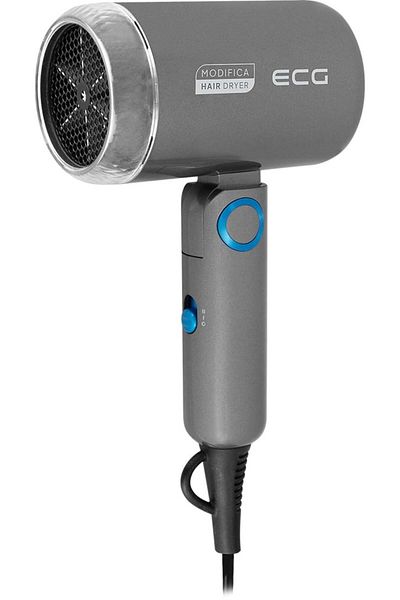 ECG Uscător de păr de călătorie Grigio Piccolo, 1200 W, 2 viteze, 2 niveluri de temperatură, mâner pliabil, gri