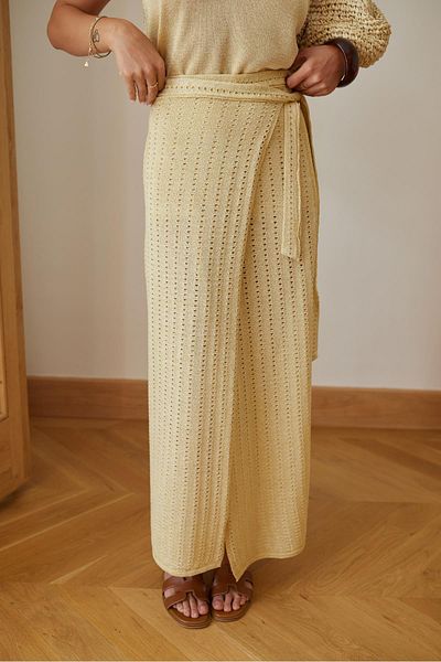 Askı Tekstil Yellow Tie-Up Glitter Skirt