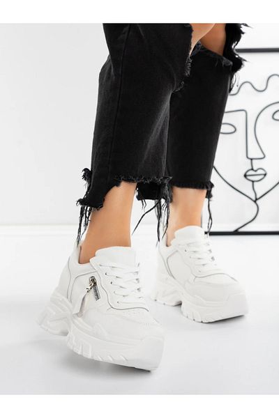 mei Women's Platform Sneakers 5WL52 White