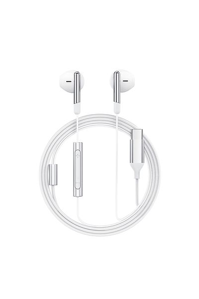 Acefast Słuchawki przewodowe z mikrofonem i pilotem USB-C 1.2m - białe