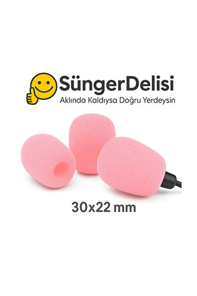 OEM 1 Adet Pembe Mikrofon Süngeri – Motosiklet Kask İçi Intercom Uyumlu