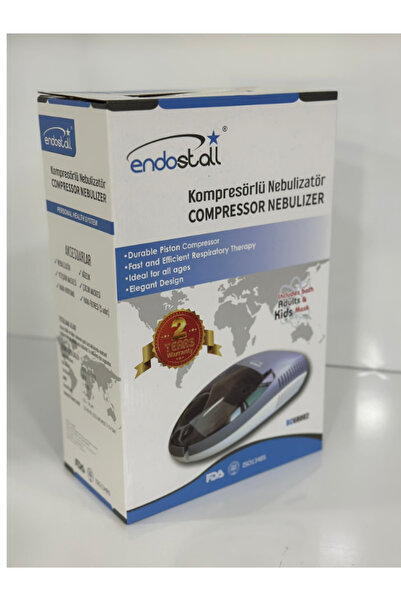 ENDOSTALL Kompresörlü Nebulizatör Yetişkin ve Çocuk Maskeli | 3.4 Bar | 55 dB...