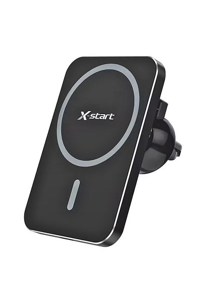 X-start Suport auto magnetic cu încărcare wireless X-Start, încărcare magnetică, 15W, negru, USB-C, negru