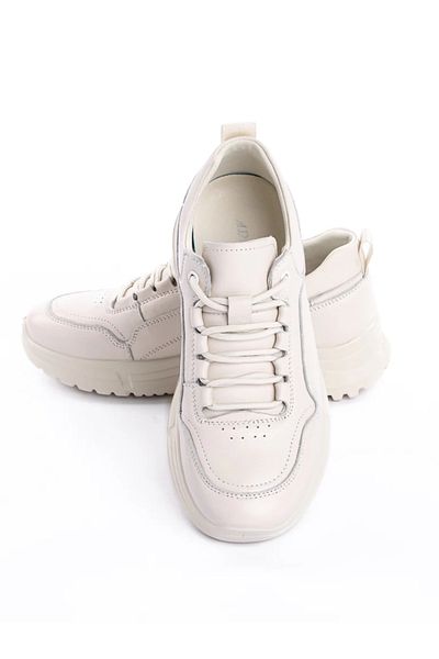 advancer Women's Sports Shoes Made of Genuine Leather N503 Cream