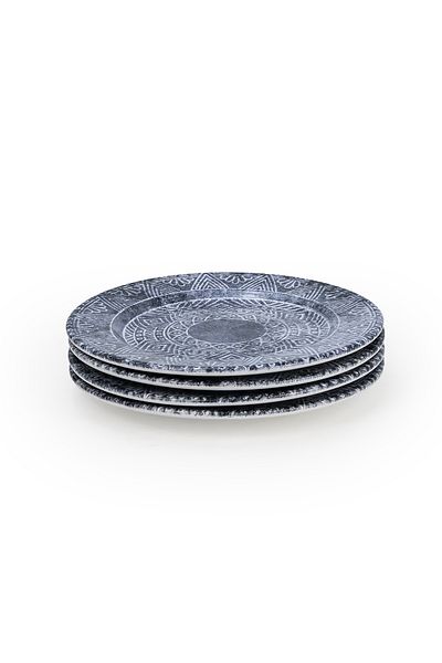 Edessa Ceramic Ginko 20Cm Dessert Plate, Multicolor (Set of 4)