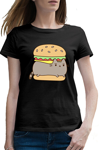 OEM Tricou femei Pusheen Cat Burger Pisica Valentine's Day