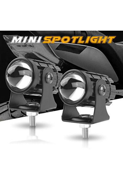Vendortuning Beyaz / Sarı Renkli Universal Motosiklet Sis Farı Mini Spot Lens Led Far Uyumlu 1 Adet