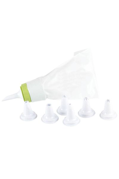flores Pompita cu punga si accesorii pentru ornat prajituri, Y037, alb