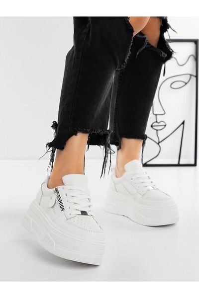 mei Women's Platform Sneakers 5WL51 White