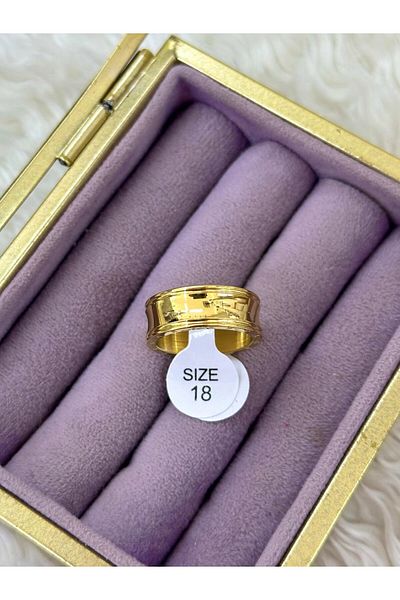 BY YASİN TOPÇU Glitter Gold Steel Ring