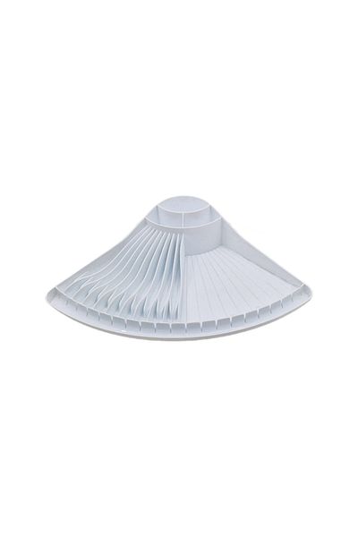flores Scurgator de vase din plastic, forma evantai, alb, 330 x 330 x 90 mm