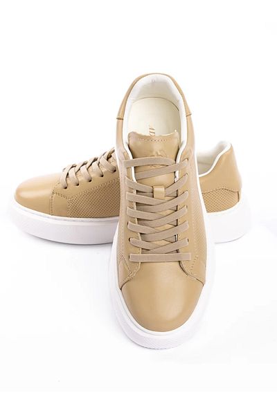 advancer Men's Sports Shoes made of genuine leather F1013 Peach