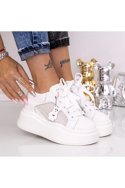 mei Women's Platform Sneakers 6028-10 White