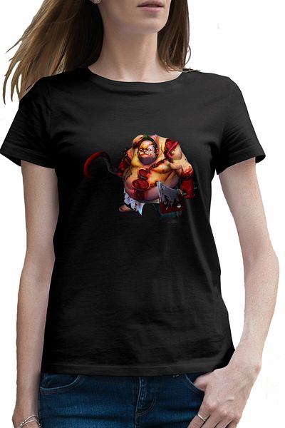OEM Women's T-shirt Dota 2 Pudge Butcher Hero Horror Halloween Dota2