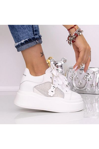 mei Women's Platform Sneakers 6028-10 White