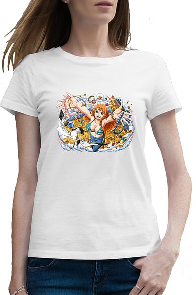 OEM Tricou femei One Piece Nami Comoara Pirati Cat Anime