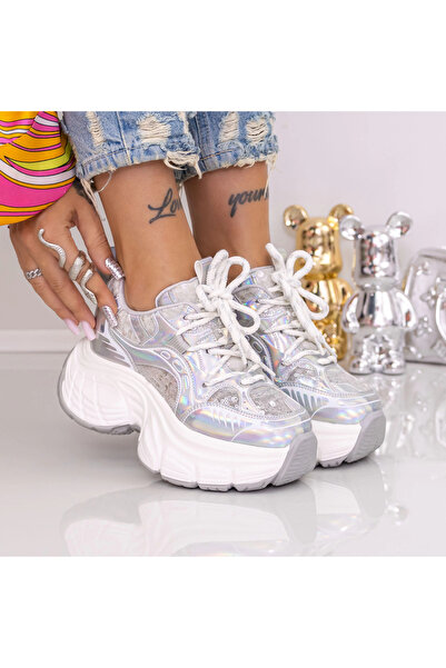mei Pantofi Sport Dama cu Platforma 9157-15 Argintiu