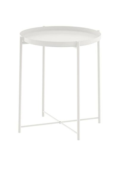 IKEA Gladom tepsili sehpa , beyaz, 45x53cm