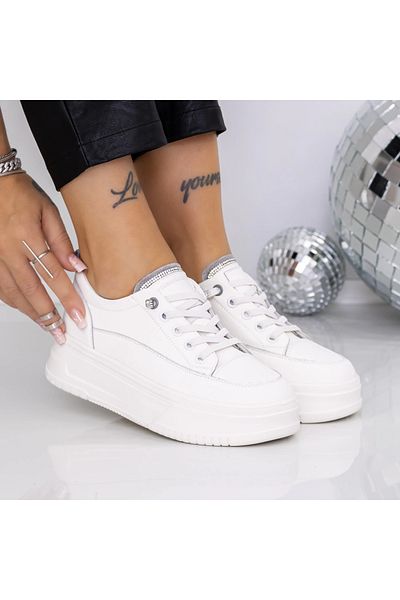 mei Women's Platform Sneakers T8A675-12 White