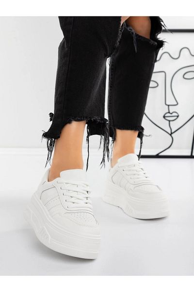 mei Women's Platform Sneakers 5WL50 White