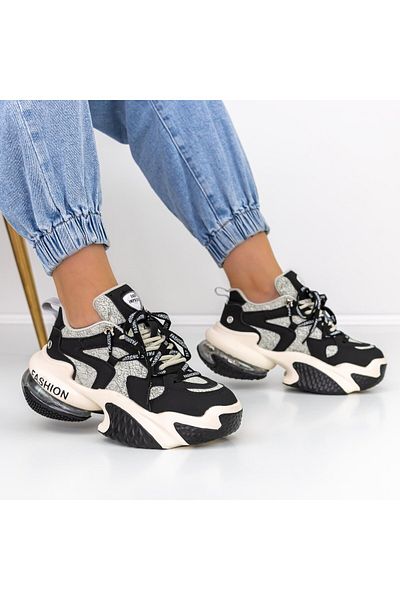 mei Pantofi Sport Dama cu Platforma B99915-1 Negru