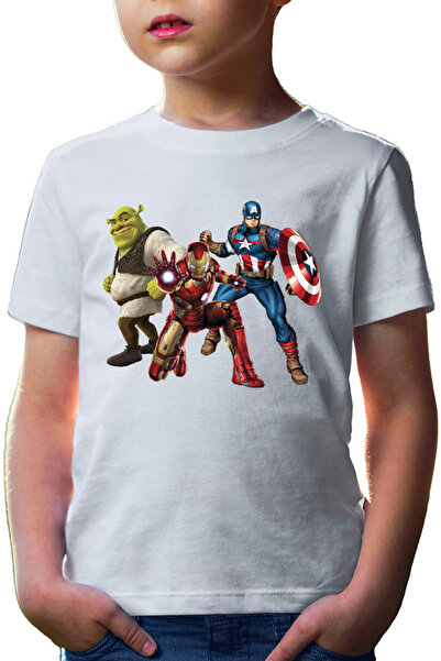 OEM Tricou copii Shrek Captain America Ironman Super Powers Comics