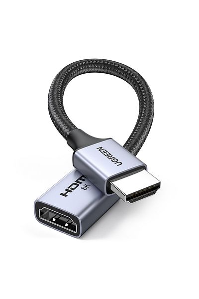 Ugreen Kabel przedłużacz przewód HDMI (męski) / HDMI (żeński) 8K 15cm - szary