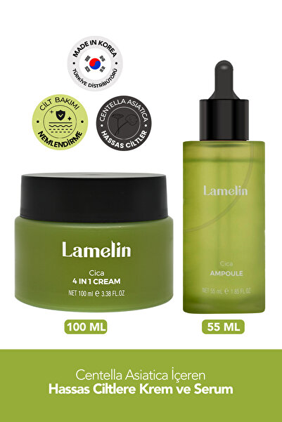Lamelin Centella Asiatica Içeren Hassas Ciltlere Bakım Seti Krem Ve Serum