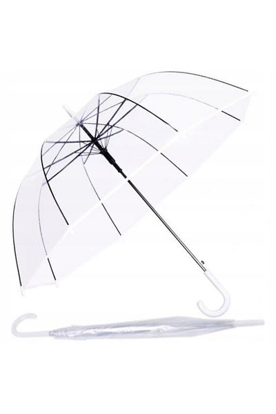 Azaris PARASOL PRZEZROCZYSTY ŚLUBNY PARASOLKA NA ŚLUB DUŻY do zdjęć 117cm ślub XXL
