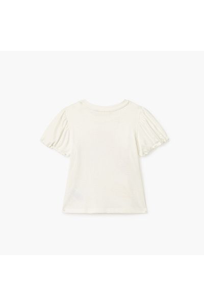 Juniors Printed T-shirt with Short Sleeves