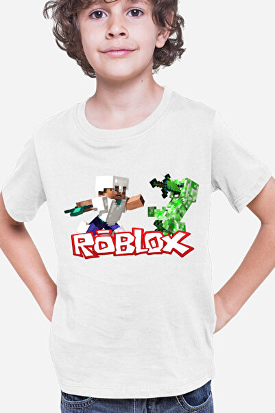 OEM Tricou copii Roblox Minecraft Steve Creeper Fight