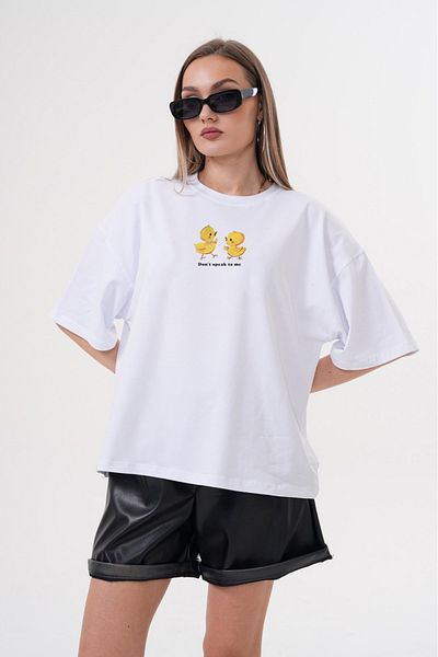 JANSO GROUP -Women Cotton Printed Don'T Speak to Me Short Sleeve Tshirt Oversize Large Size